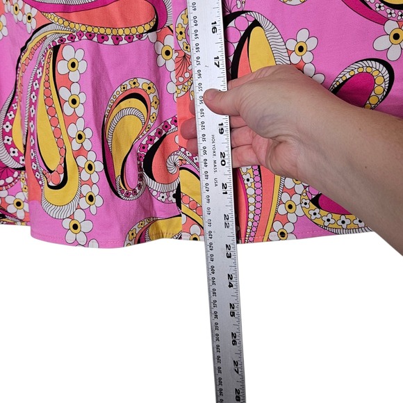 Bamboo Trader Vintage Skirt 12 Pink Bow Orange Yellow Paisley Cotton Ribbon Y2K - Picture 7 of 8